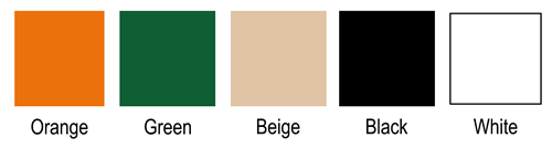 School Colors, Orange, Green, Beige, Black, White